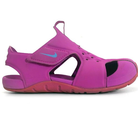 NIKE SUNRAY Protect 2 Little Girls Sandals in Pink - Picture 5 of 10